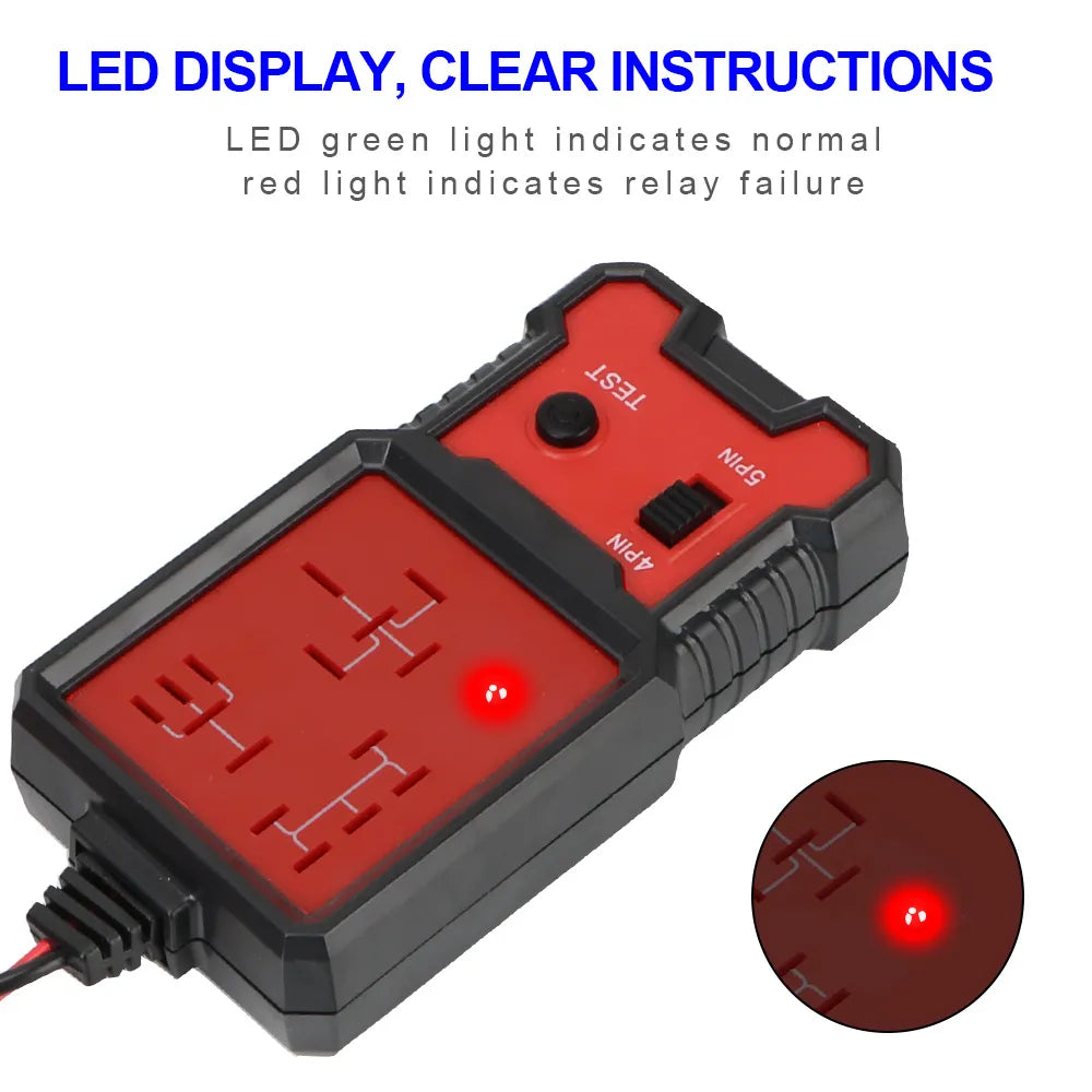 Universal 12V LED Car Battery Tester & Relay Diagnostic Tool