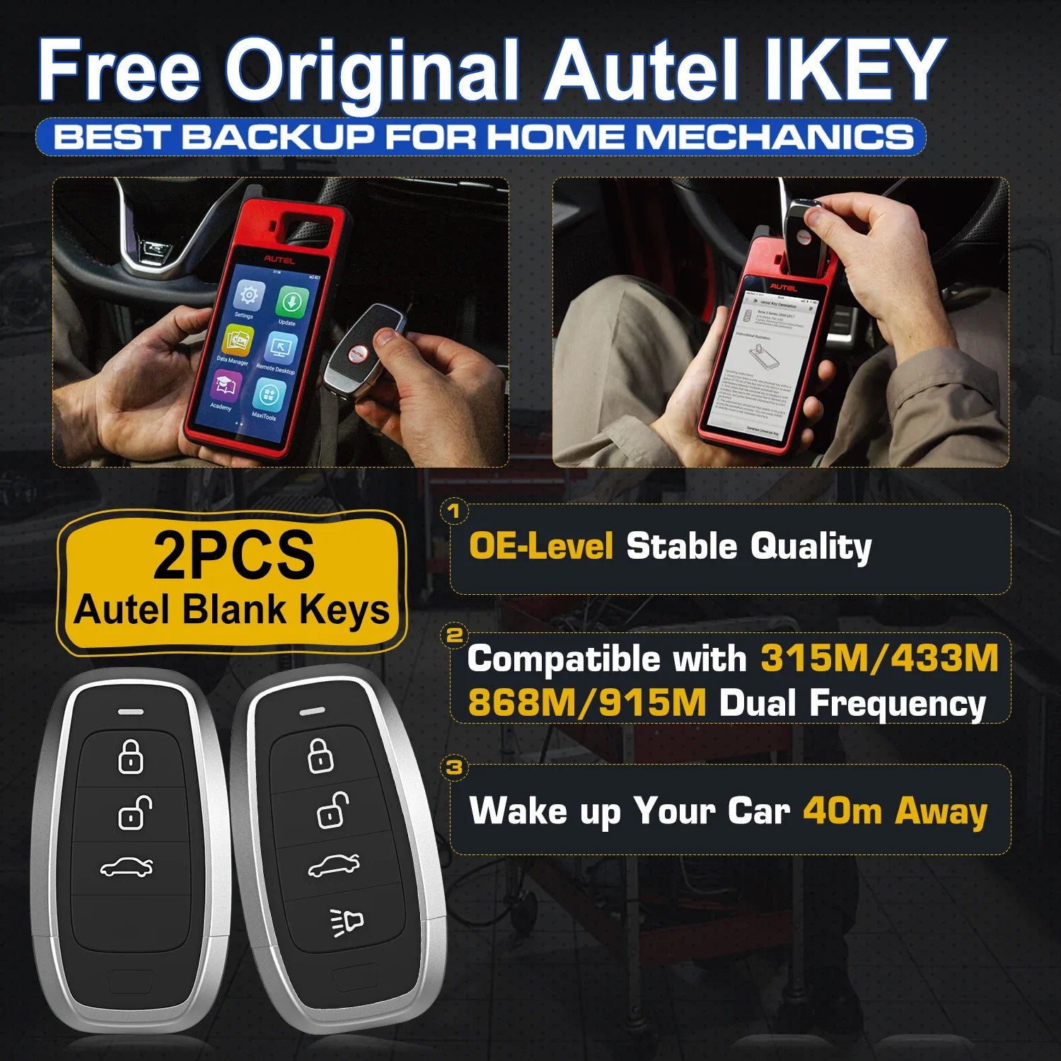 Autel KM100X Key Fob Programmer - Universal Smart Key Generator