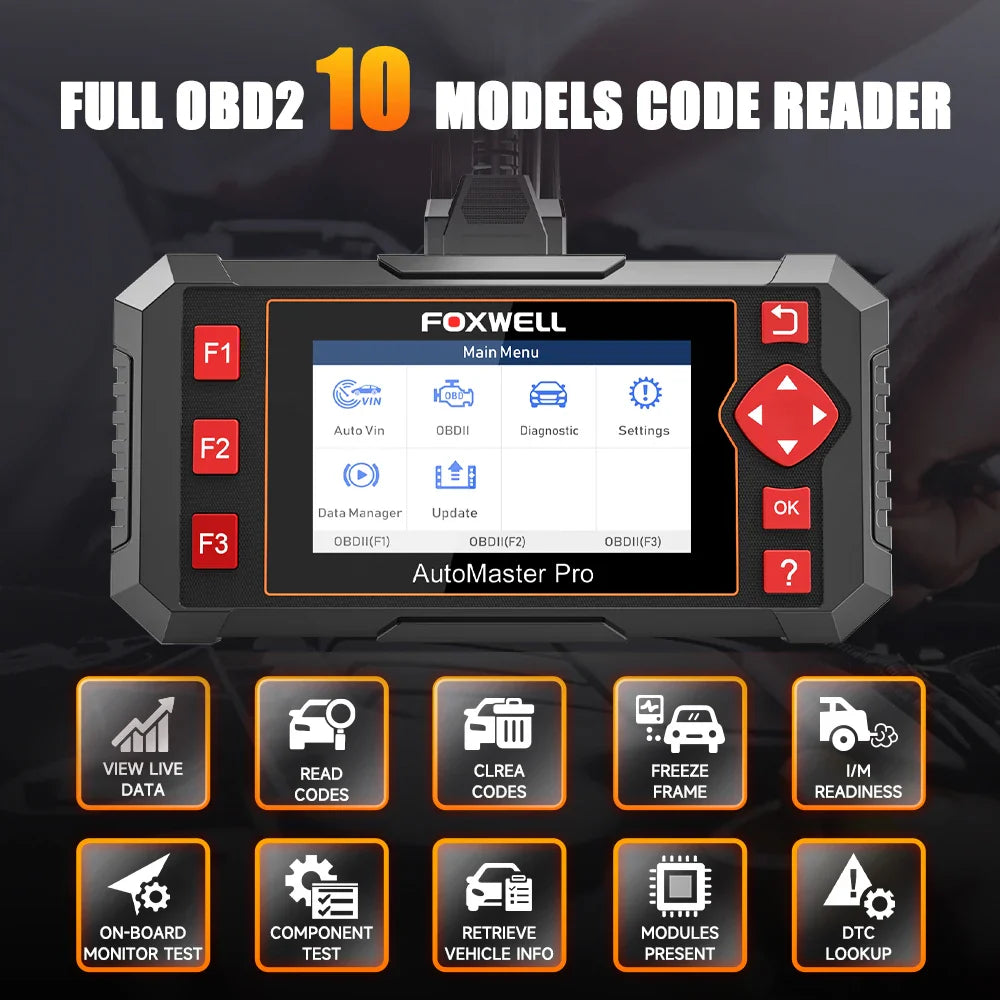 FOXWELL NT604 Elite OBD2 Scanner - ABS, SRS, Transmission Check Engine Code Reader