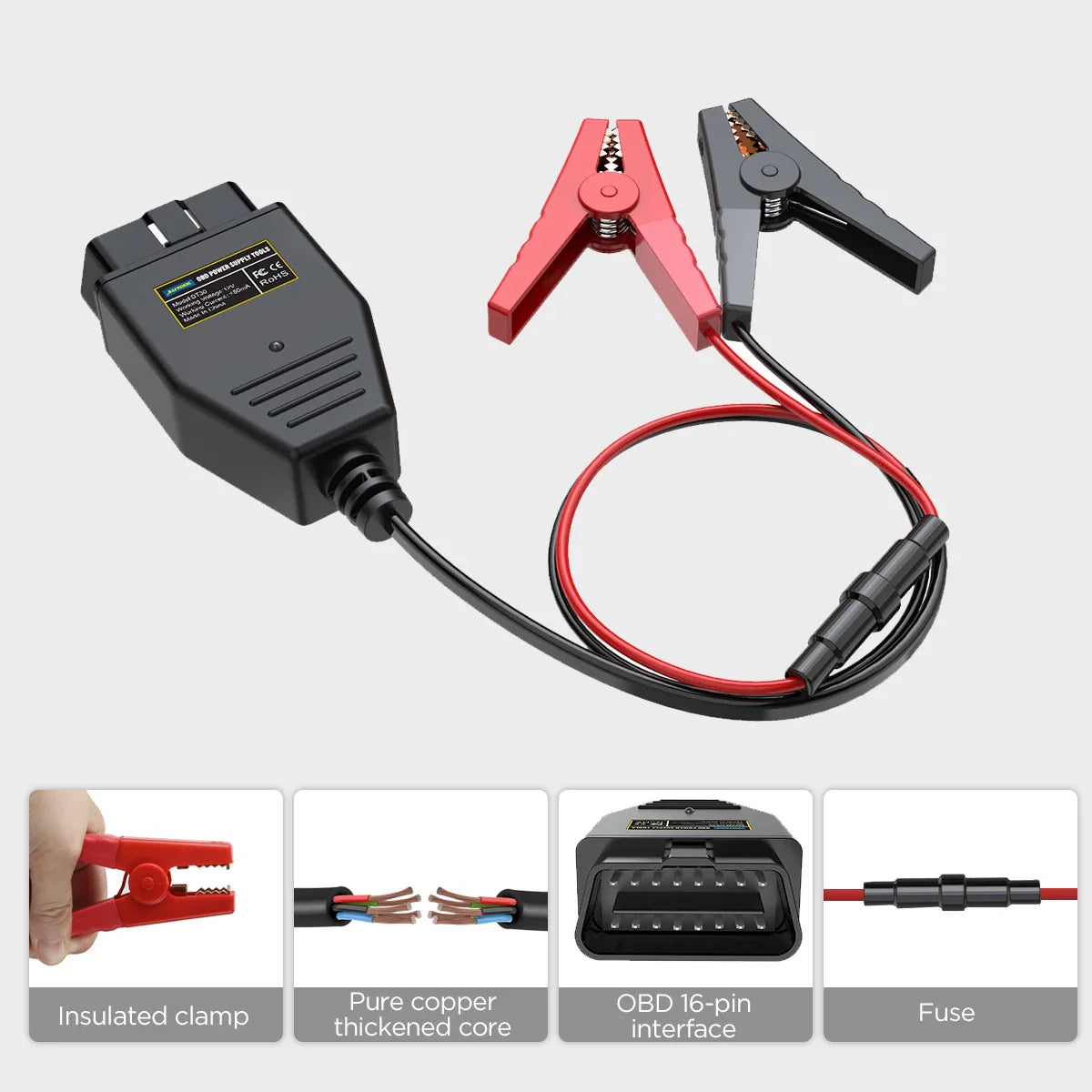 AUTOOL BT30 Car OBD2 Connector & ECU Memory Saver