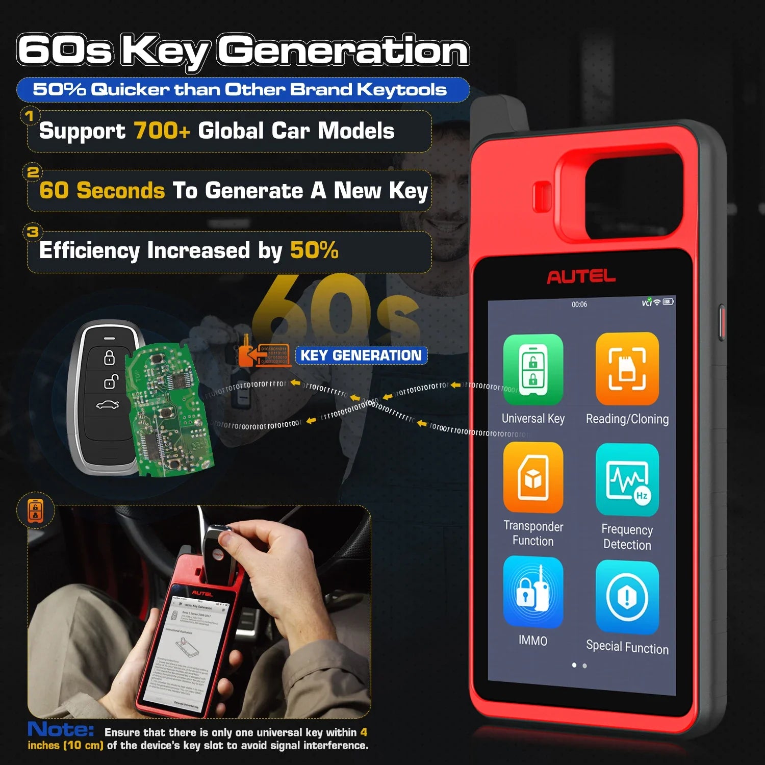 Autel KM100X Key Fob Programmer - Universal Smart Key Generator