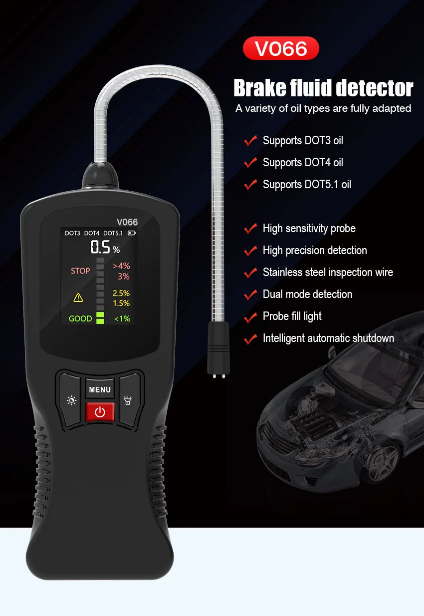 Automotive Digital Brake Fluid Tester Oil Quality Detector Tool